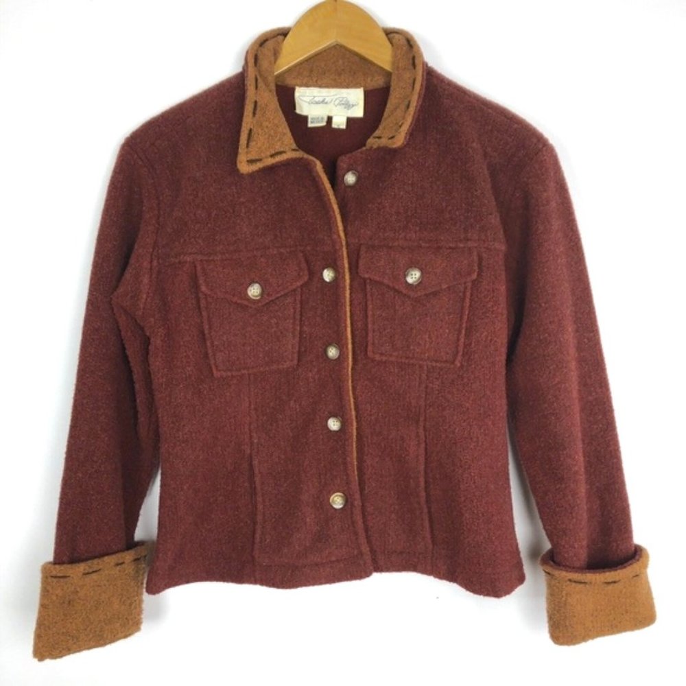 Tasha Polizzi Heather Red Orange Bomber Jacket